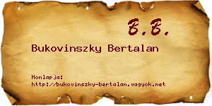 Bukovinszky Bertalan névjegykártya